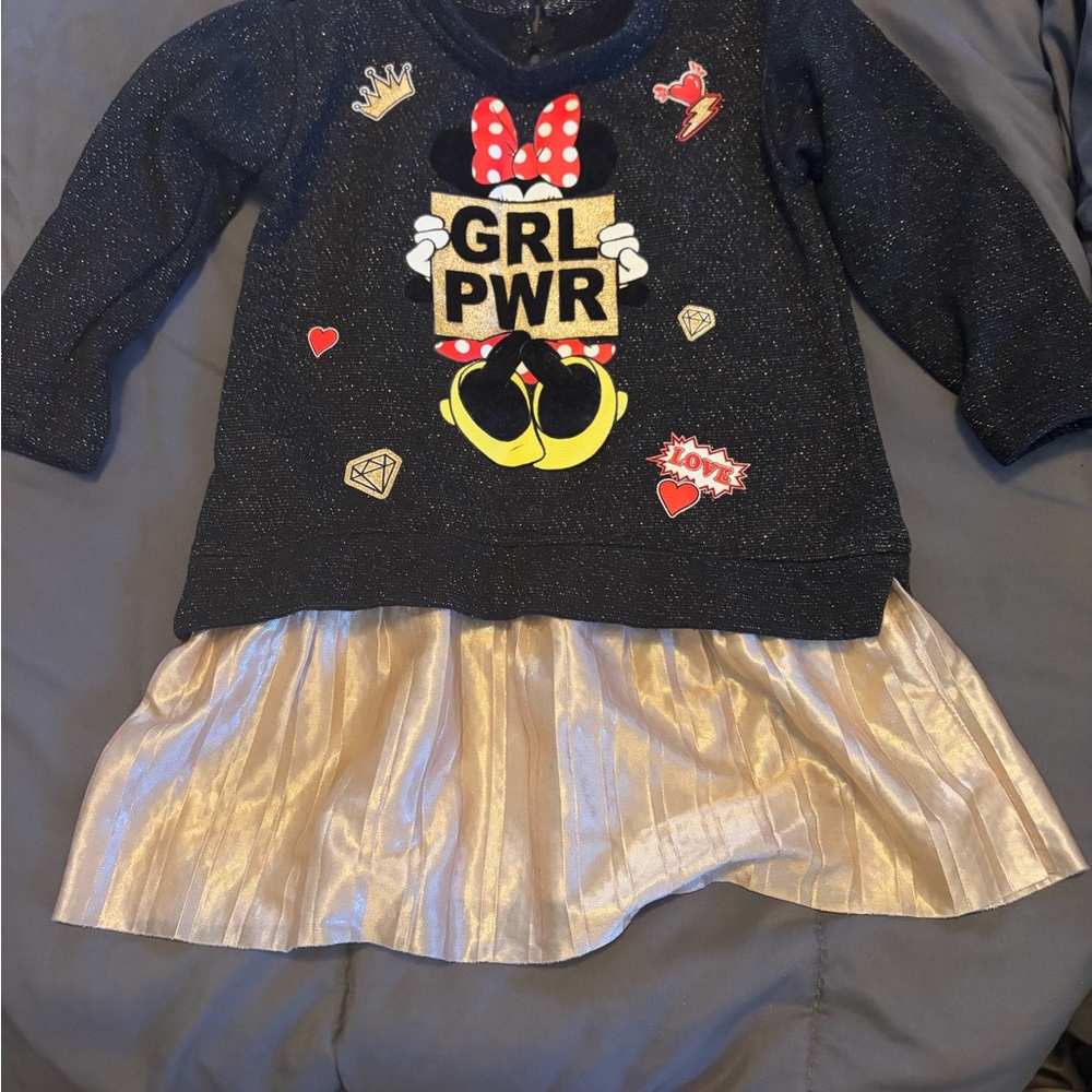 Disney Kids GRL PWR Sweatshirt - Black and Gold